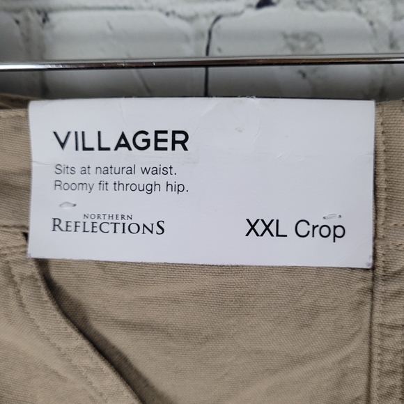 NORTHERN REFLECTIONS | Villager cotton wide leg khaki crop pants - Picture 7 of 11